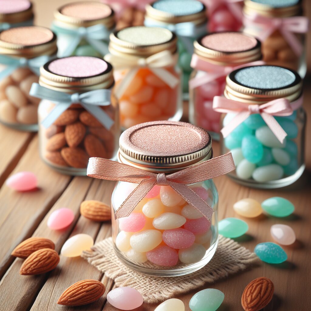 Mini Potes Com Amêndoas Confeitas: Uma Delícia Prática Para Presentear